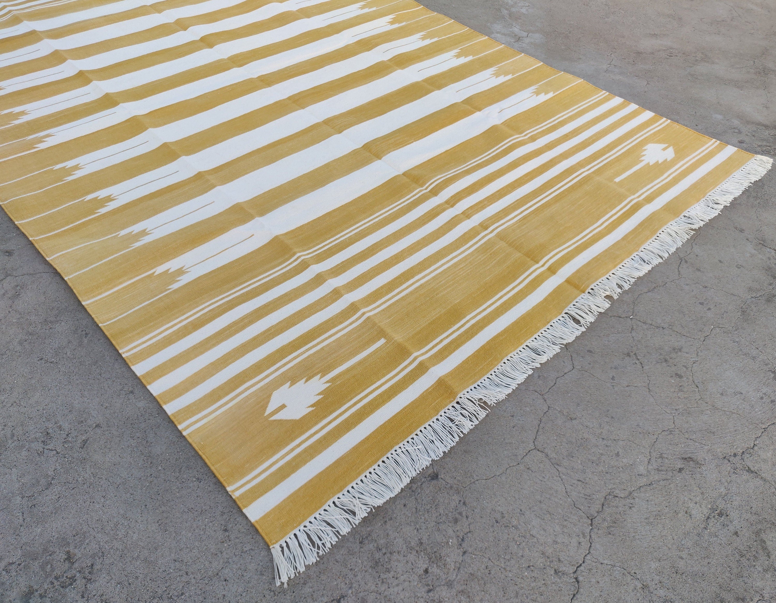 Modern Handmade Cotton Striped Rug