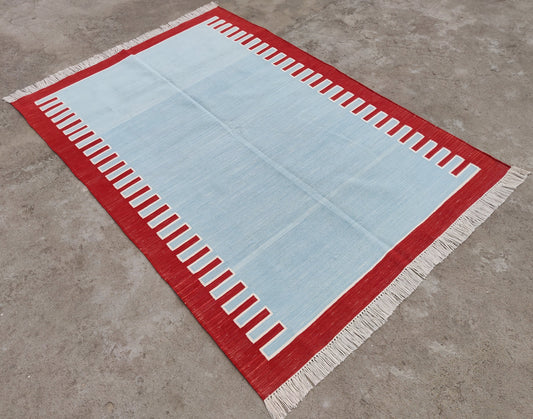 Modern Handmade Cotton Zig Zag Striped Rug