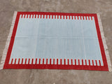 Modern Handmade Cotton Zig Zag Striped Rug