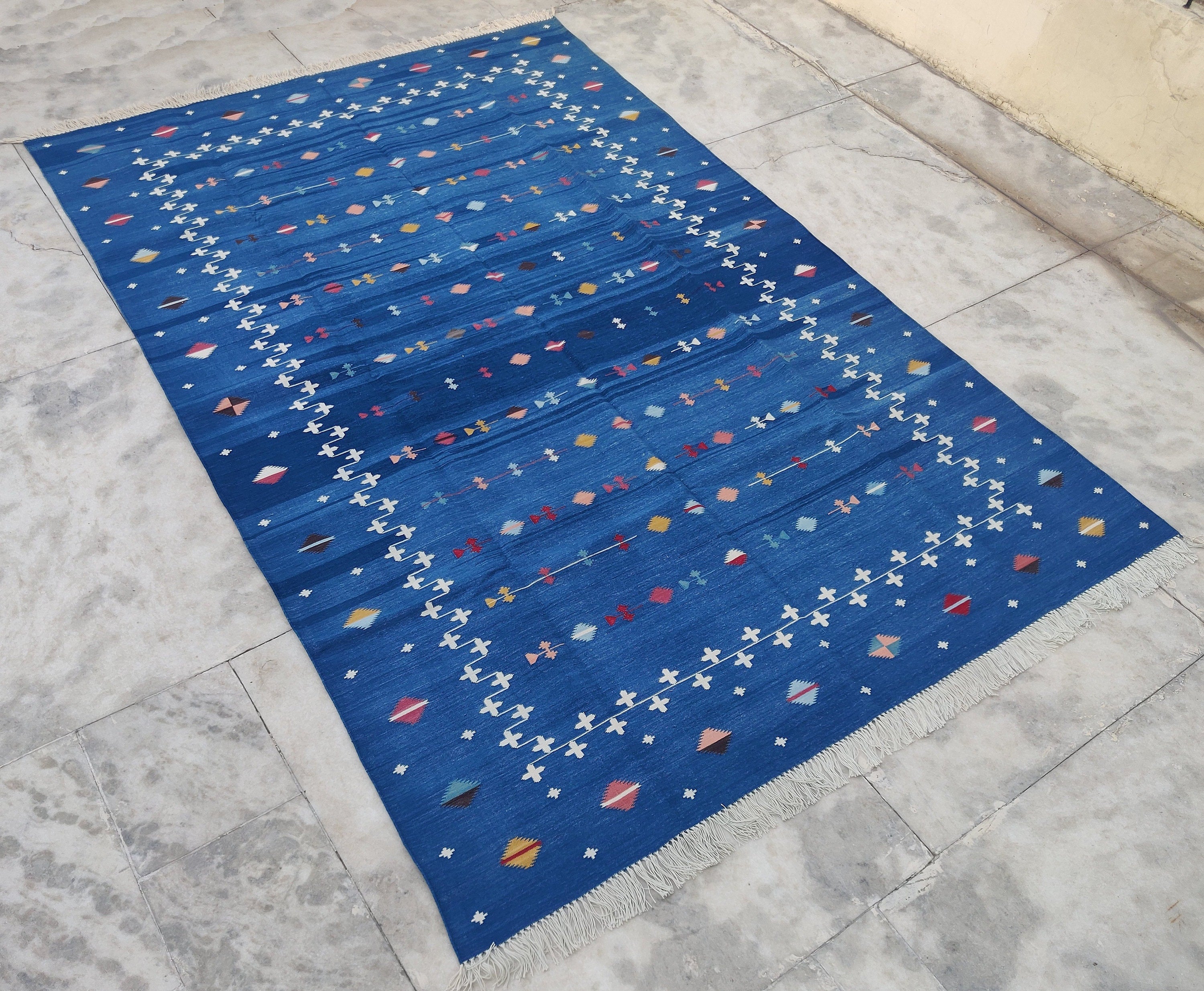 Modern Handmade Cotton Shooting Star Rug