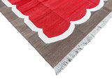 Modern Handmade Cotton Scalloped Rug