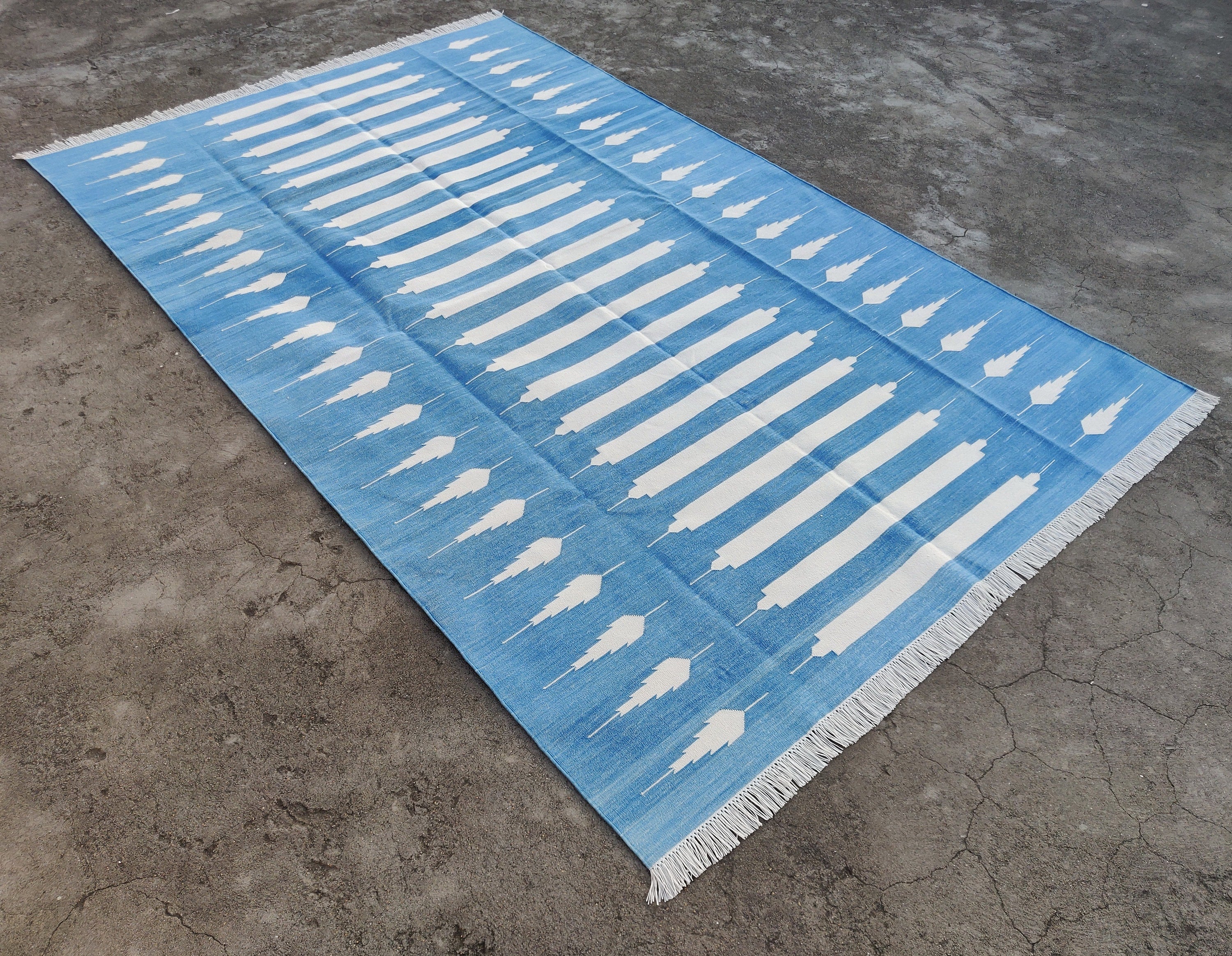 Modern Handmade Cotton Striped Rug