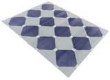 Modern Handmade Cotton Checked Rug